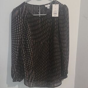 a new day Black and Brown Patterned Blouse